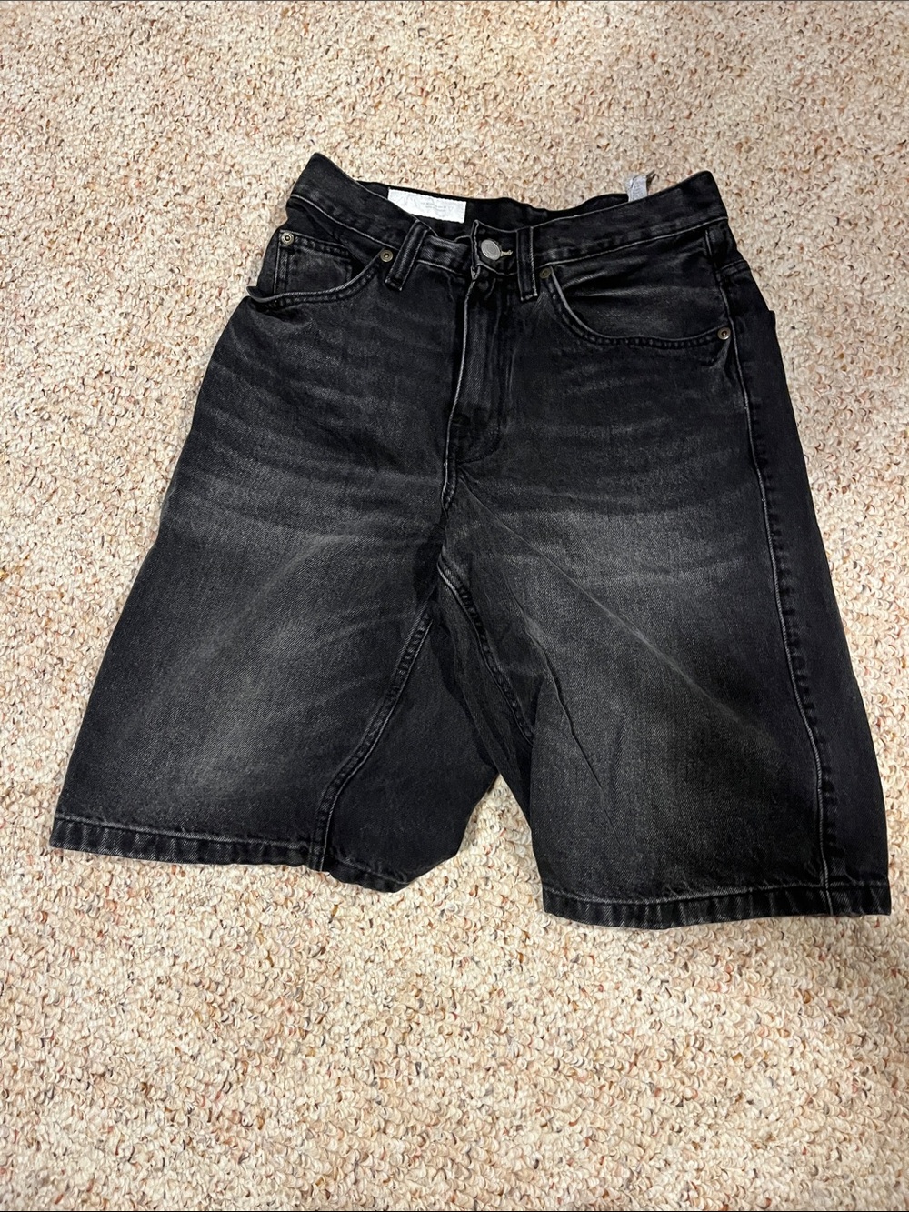 Zara Men's Washed Black Denim Jean Shorts